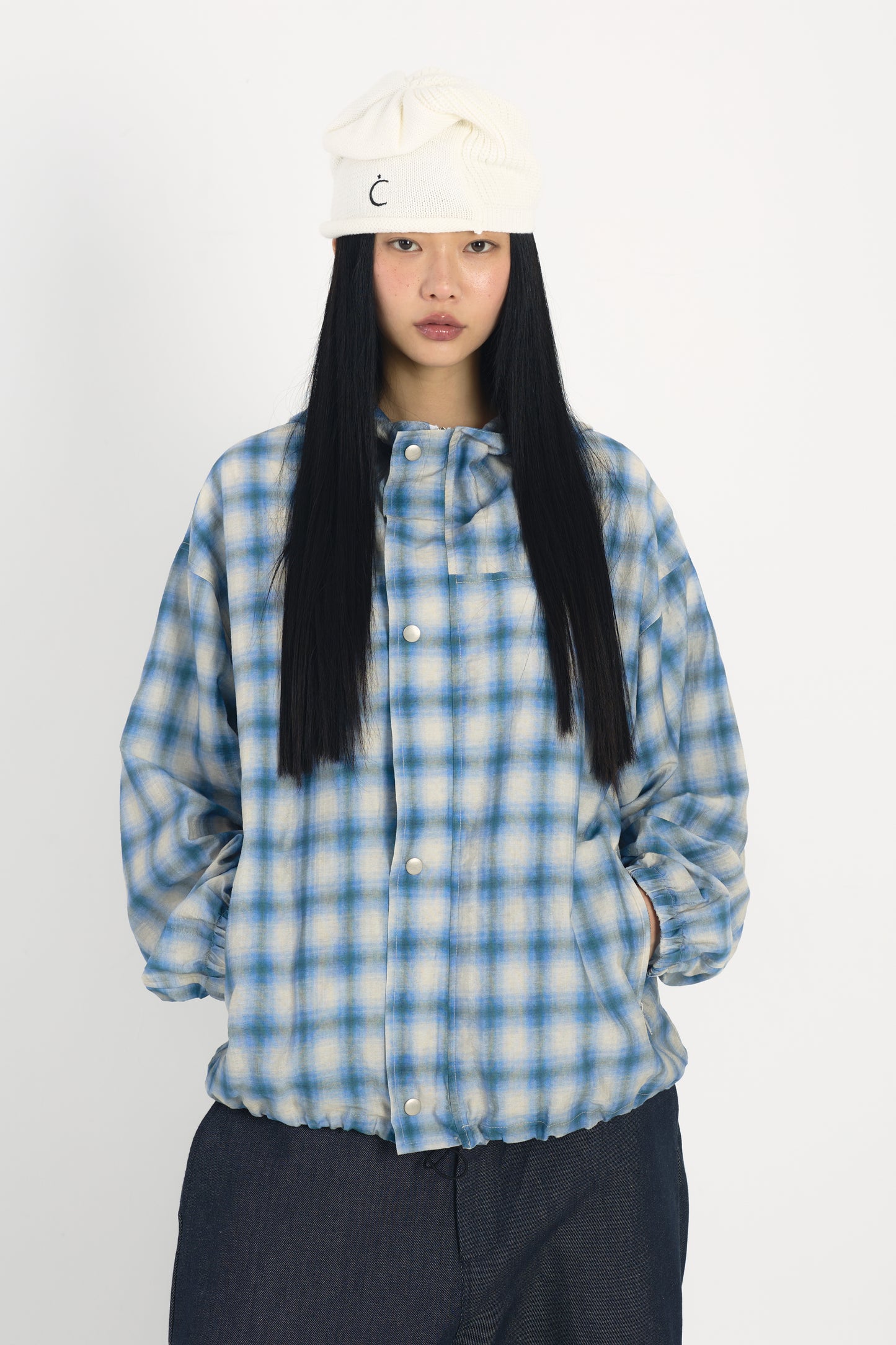 Plaid Zip-Up Jacket
