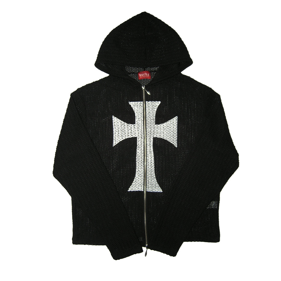 Ceemworks Cross Zip-Up Mesh Hooded